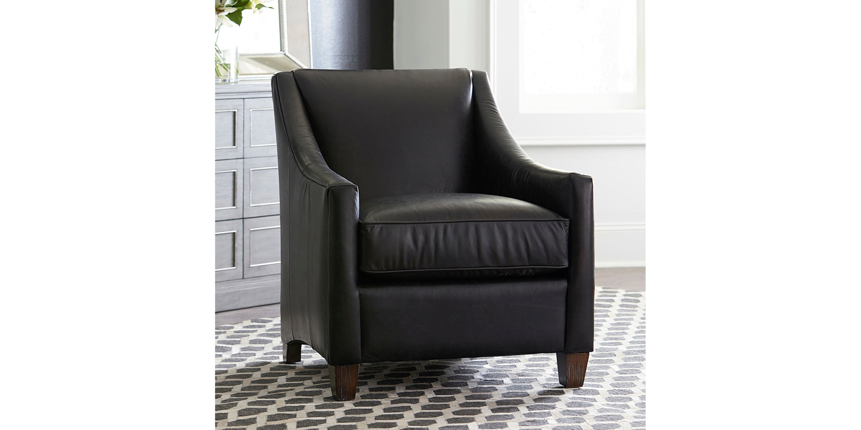 Corinna Leather Accent Chair | Bassett Furniture