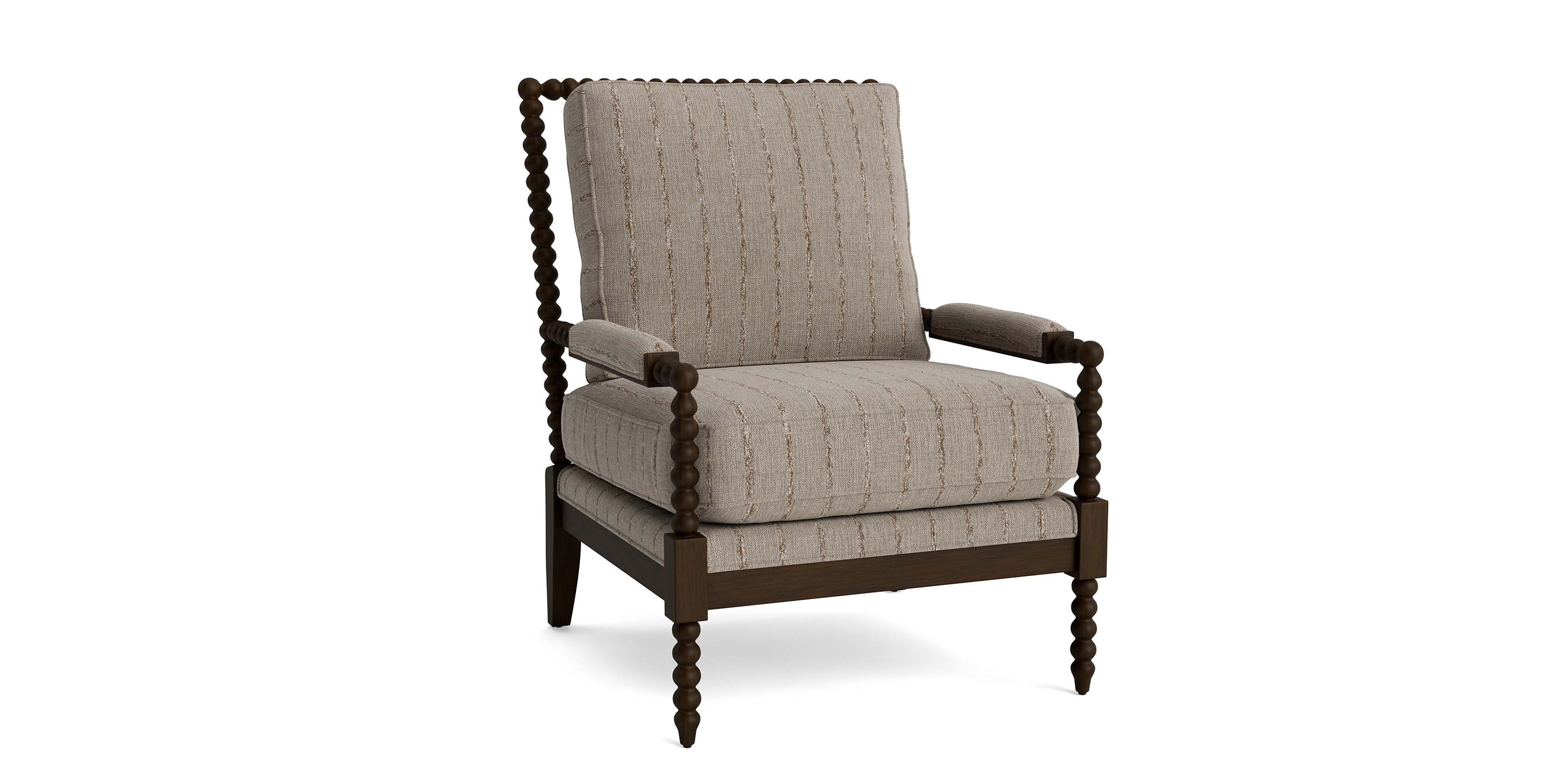 Pippa Accent Chair with Spool-Styled Wood Frame | Bassett Furniture