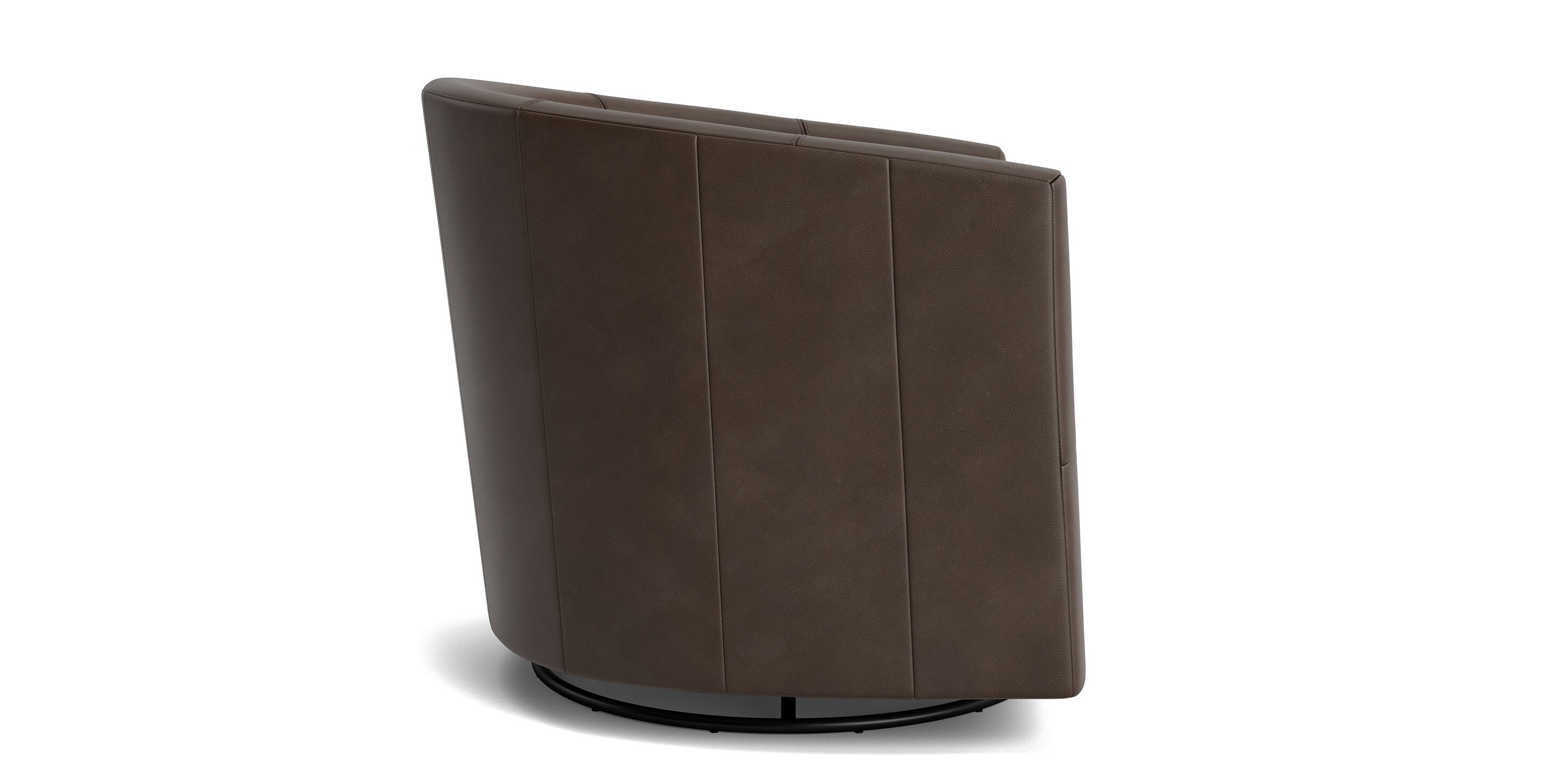 Maxwell Leather Barrel Back Swivel Glider - Thumbnail 2