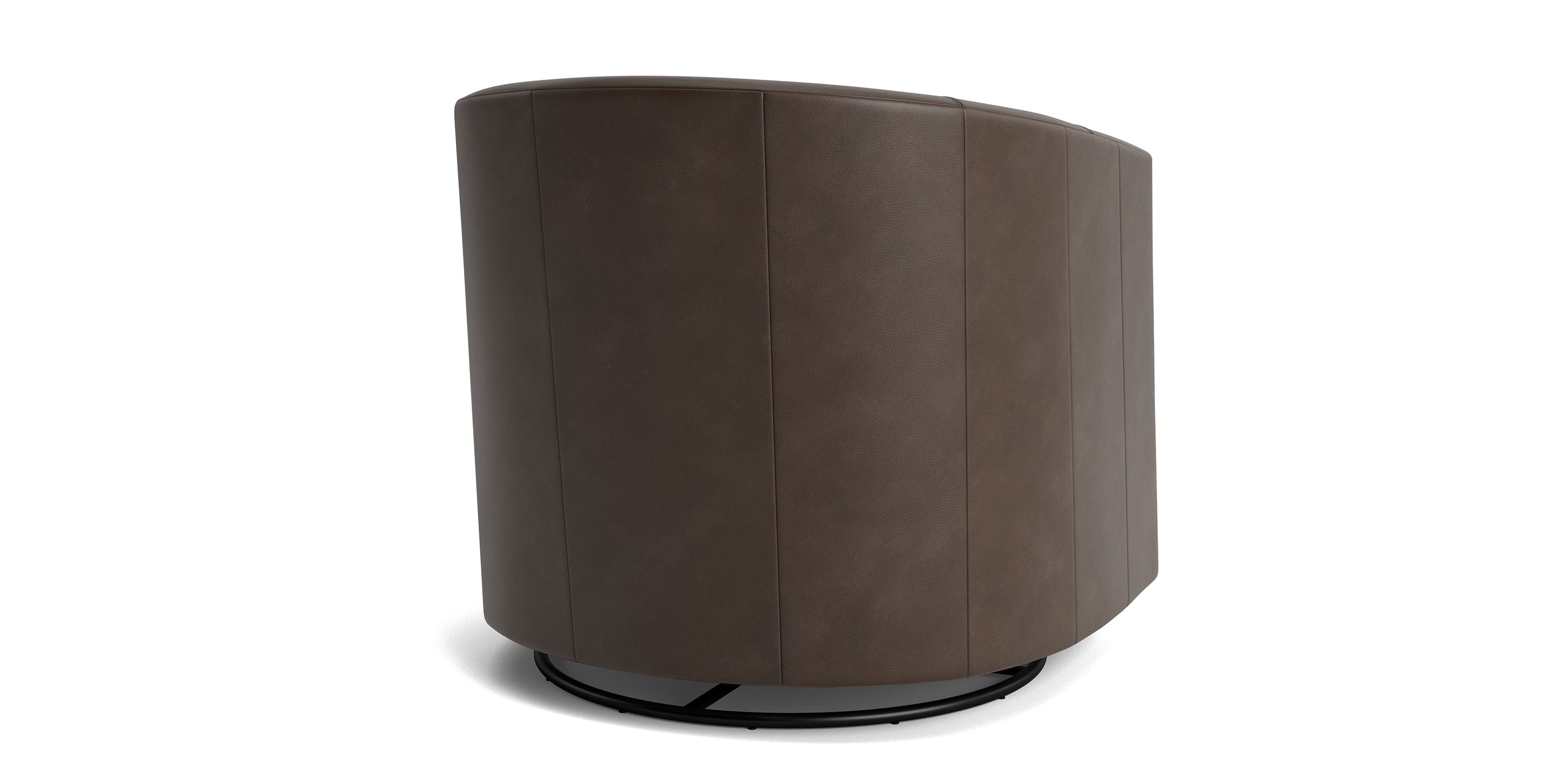 Maxwell Leather Barrel Back Swivel Glider - Thumbnail 4
