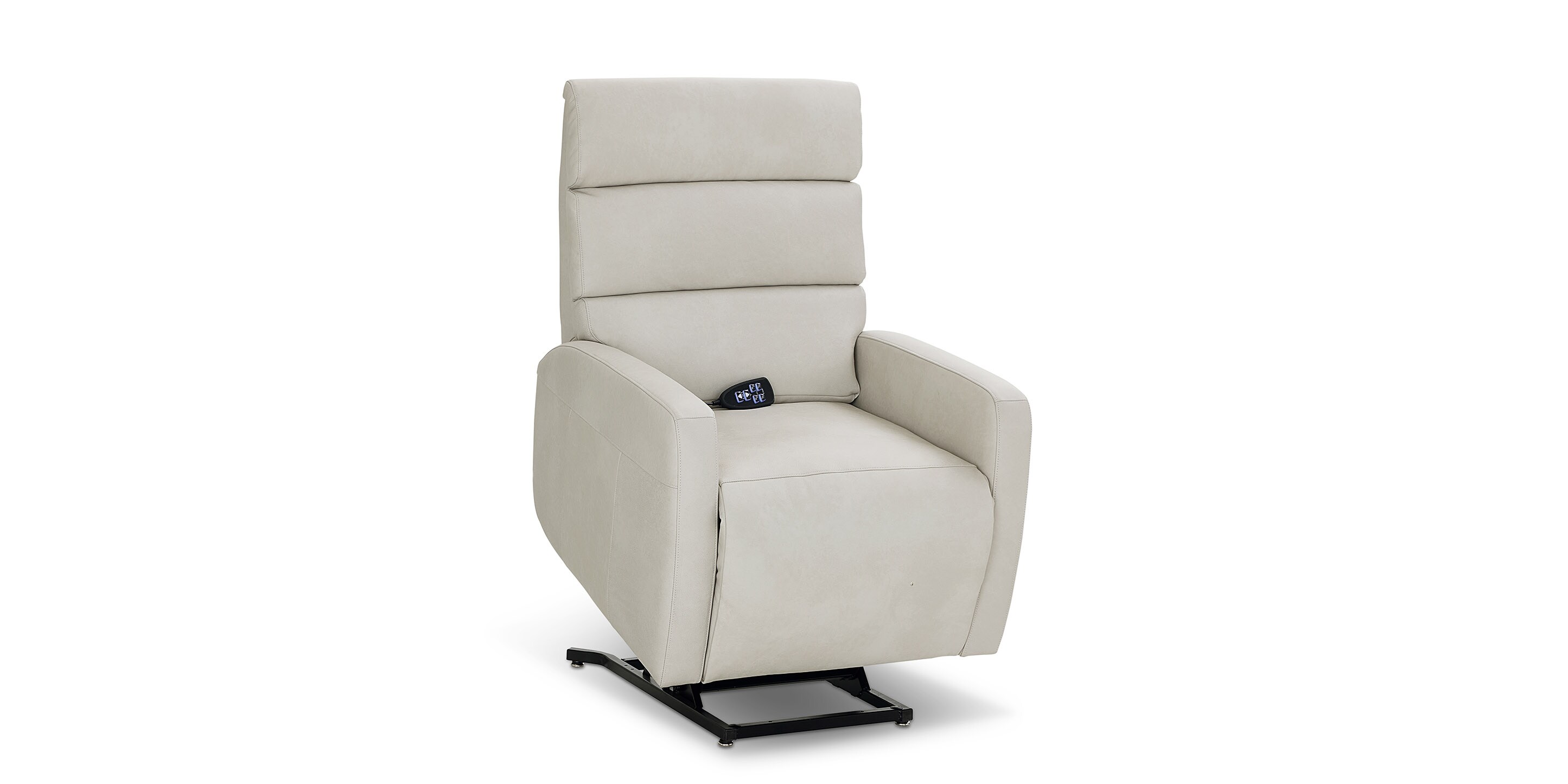 Hudson Leather Track Arm Lay Flat Power Lift Recliner - Thumbnail 4