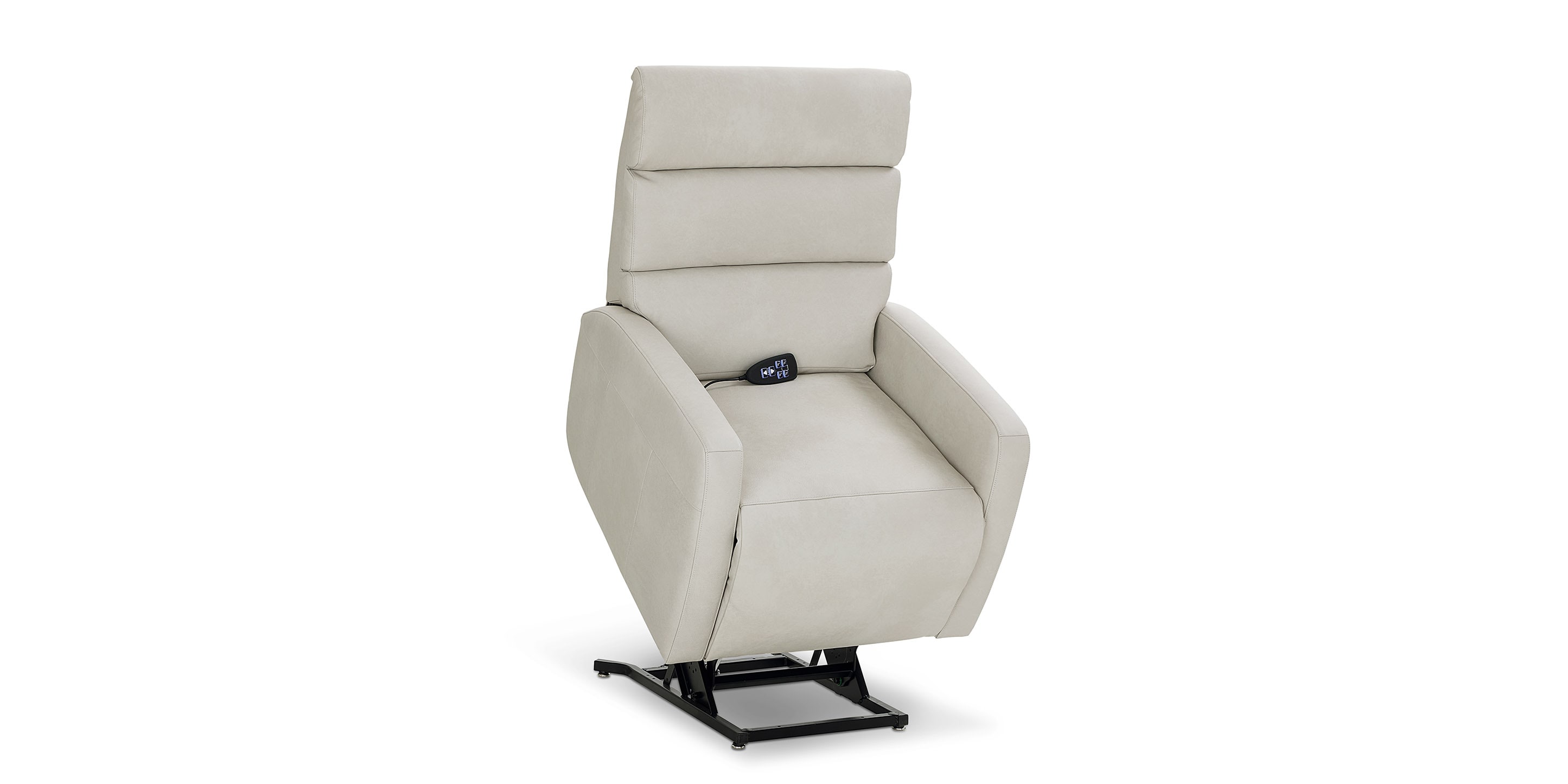 Hudson Leather Track Arm Lay Flat Power Lift Recliner - Thumbnail 2
