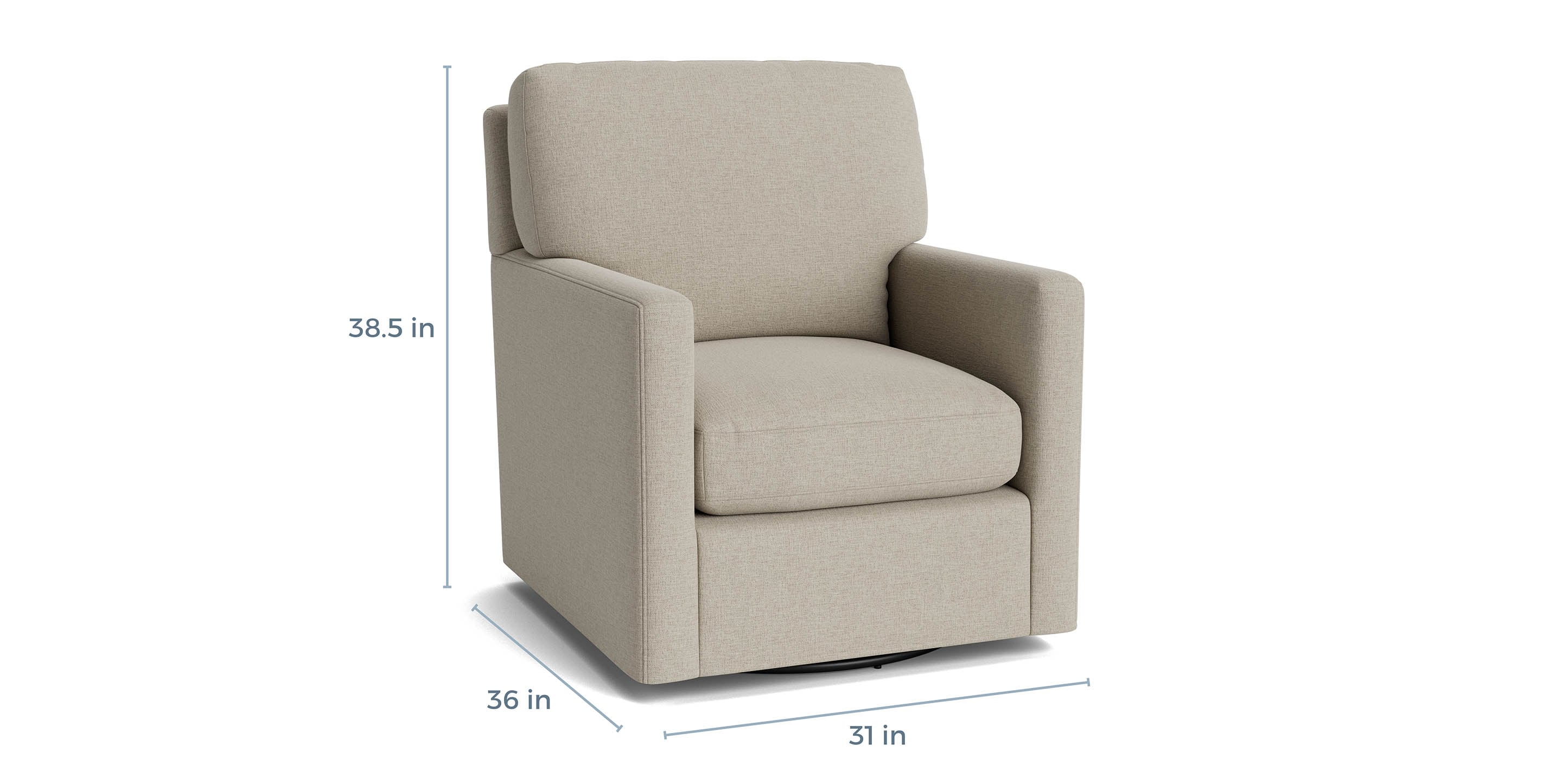 Trent Track Arm Swivel Chair - Thumbnail 4
