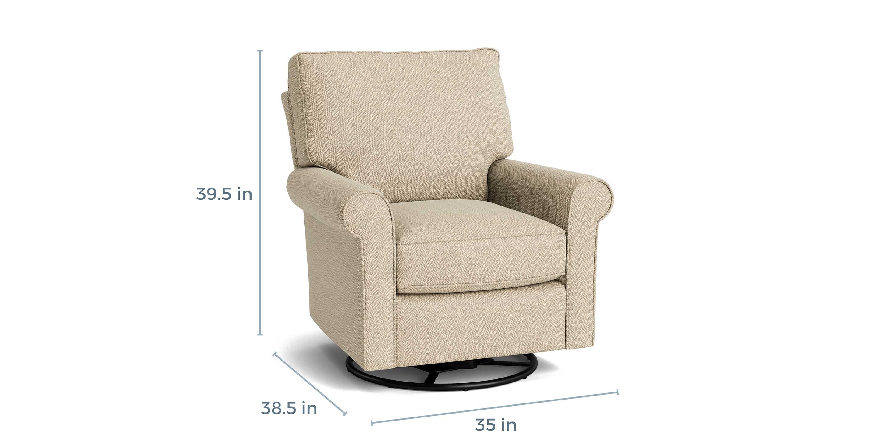 Oswell Roll Arm Accent or Swivel Glider Chair - Thumbnail 3