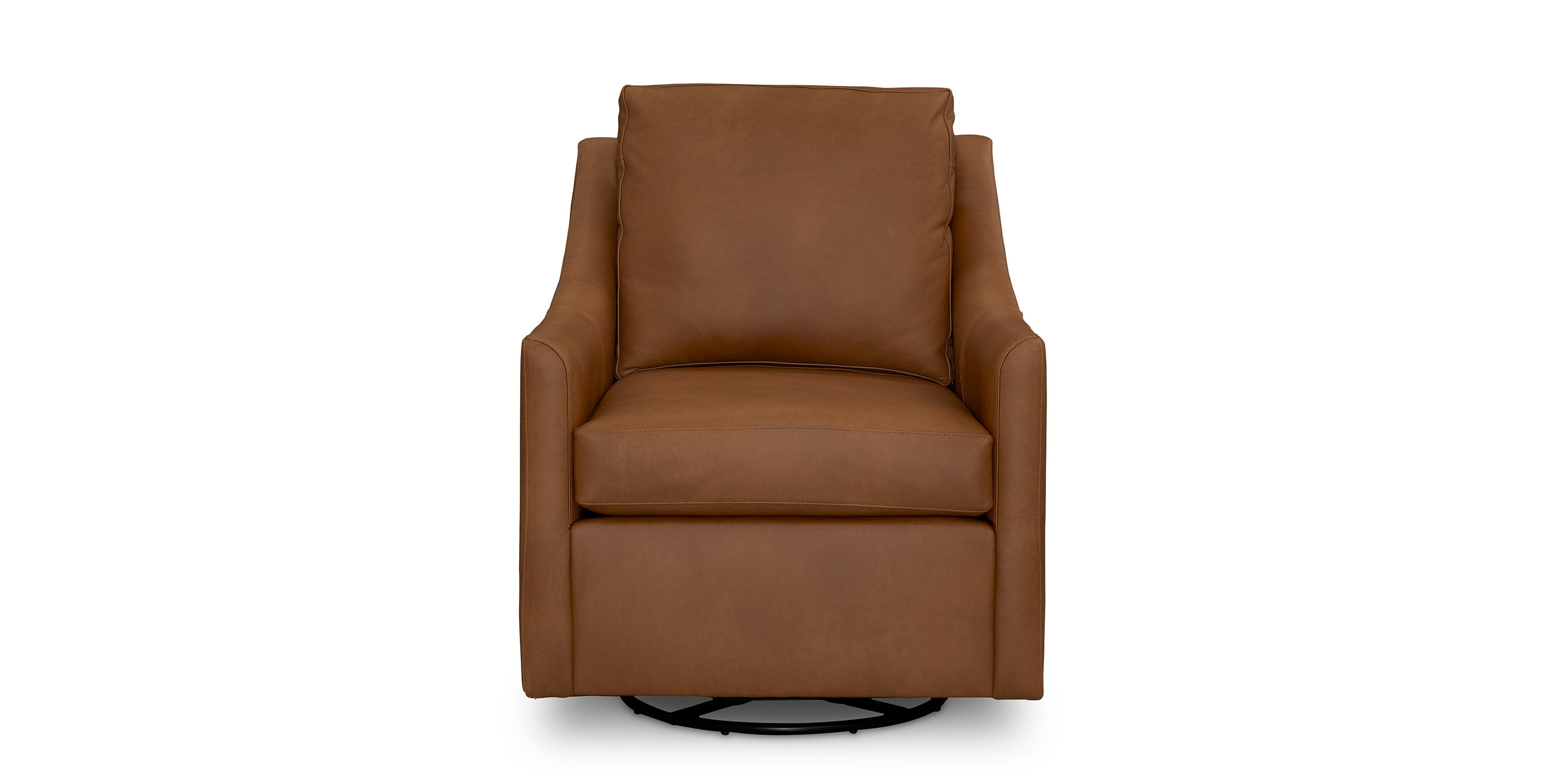 Kent Leather Slope Arm Swivel Chair
