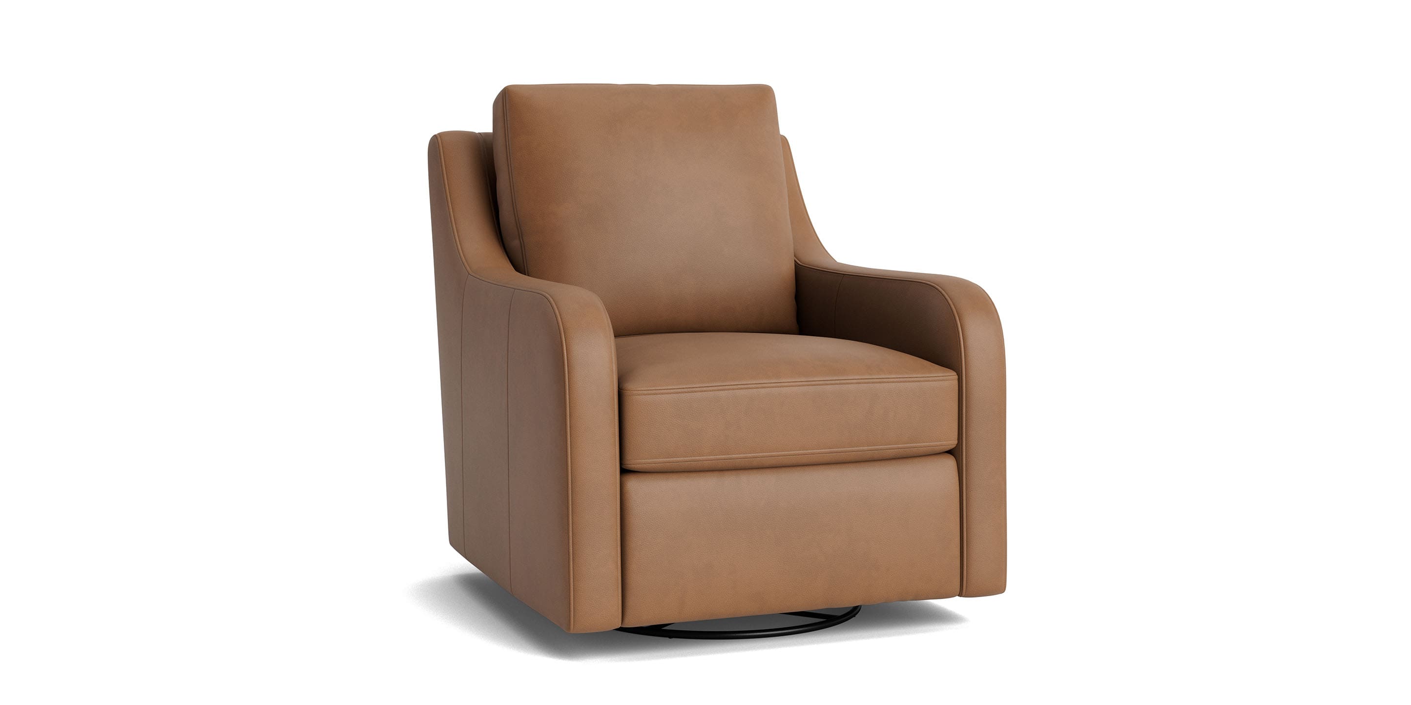 Scarlett Slope Arm Leather Swivel Glider Chair