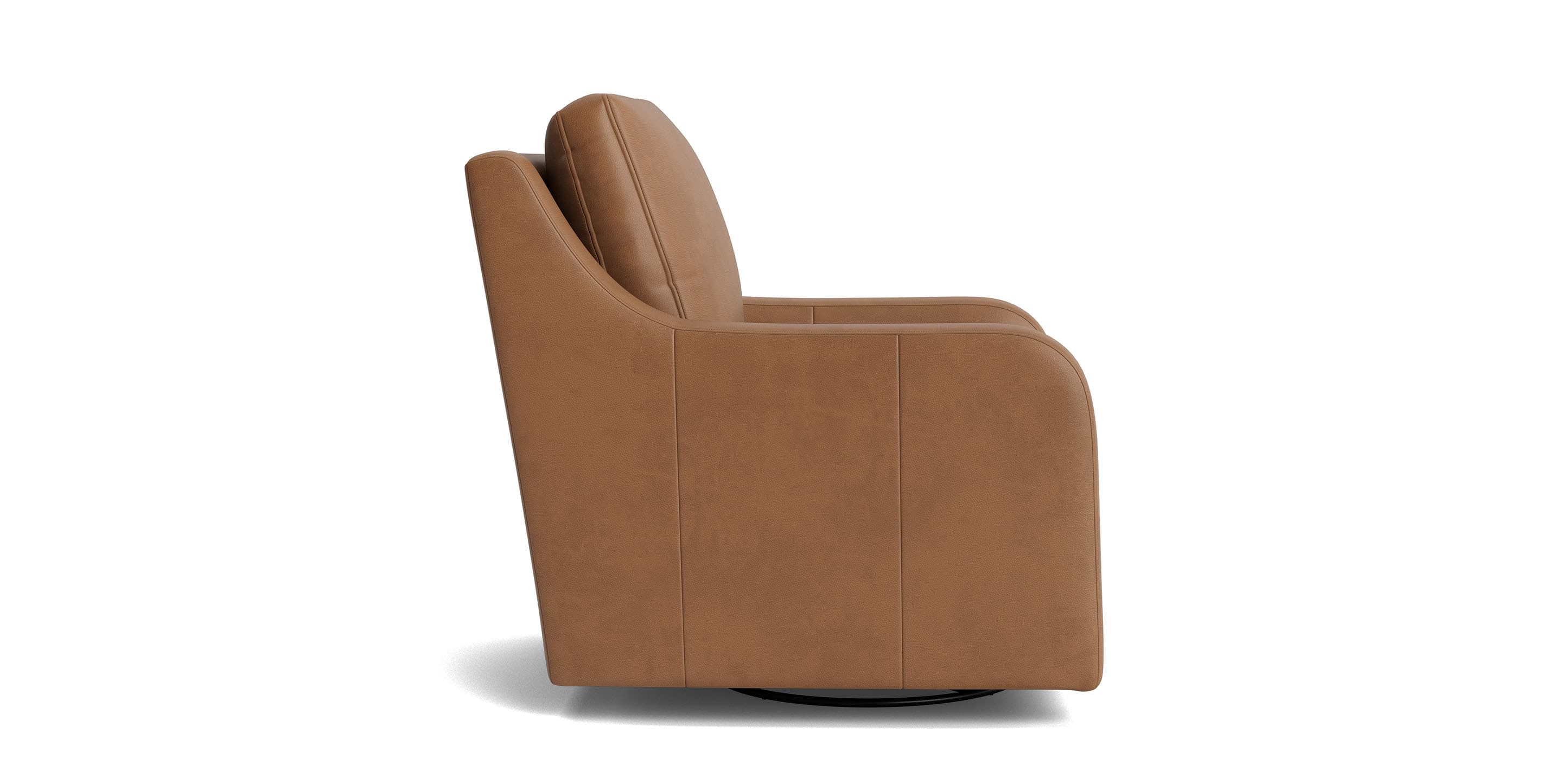 Scarlett Slope Arm Leather Swivel Glider Chair - Thumbnail 2