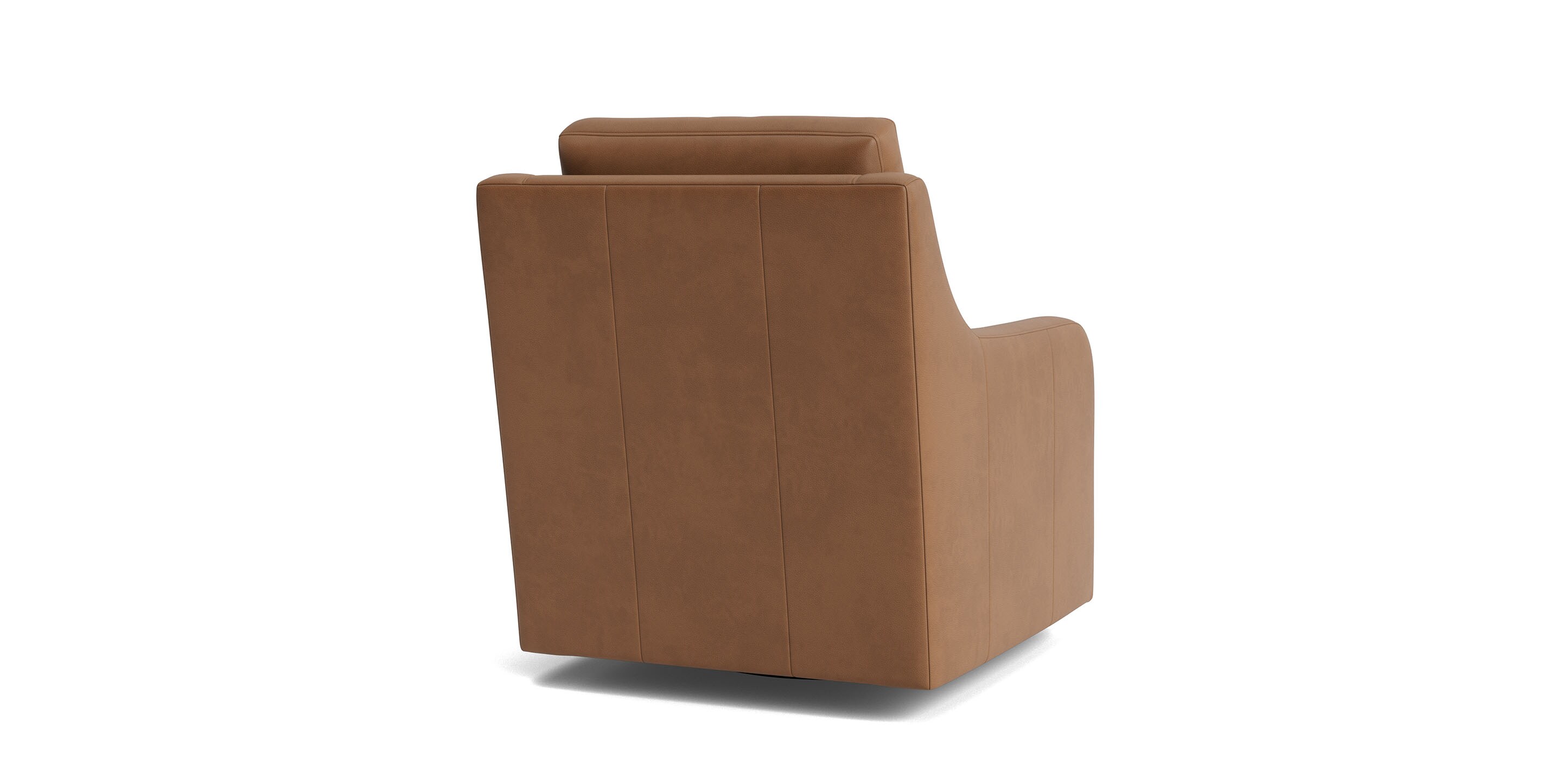 Scarlett Slope Arm Leather Swivel Glider Chair - Thumbnail 4