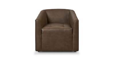Emory Leather Barrel Accent Chair