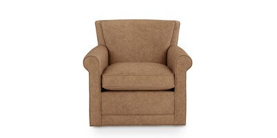 Jane Leather Roll Arm Swivel Chair