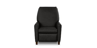 Deacon Leather Round Arm Lay Flat Power Recliner