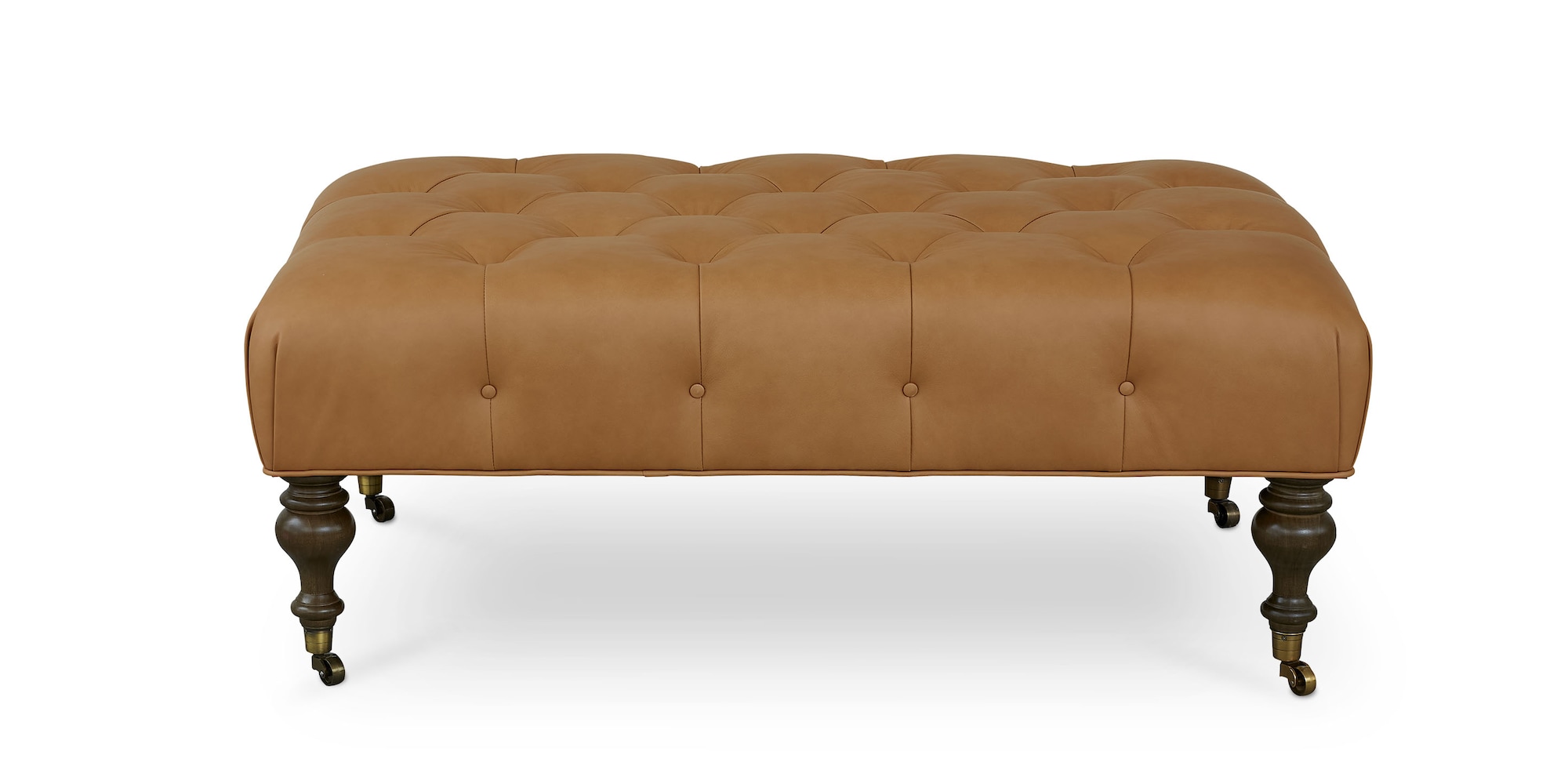 Belwood Tufted Leather Ottoman | Bassett Furniture