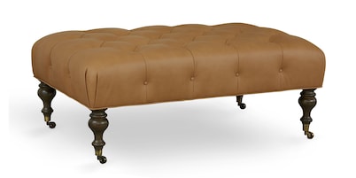 Belwood Tufted Leather Ottoman