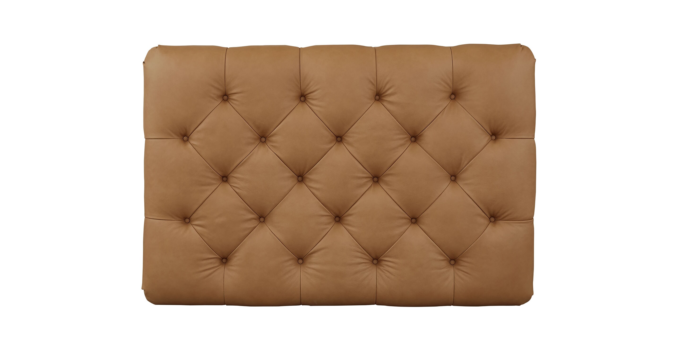 Belwood Tufted Leather Ottoman - Thumbnail 2