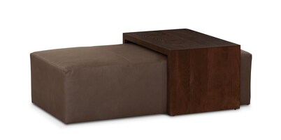 Henry Leather Ottoman with Adjustable Table