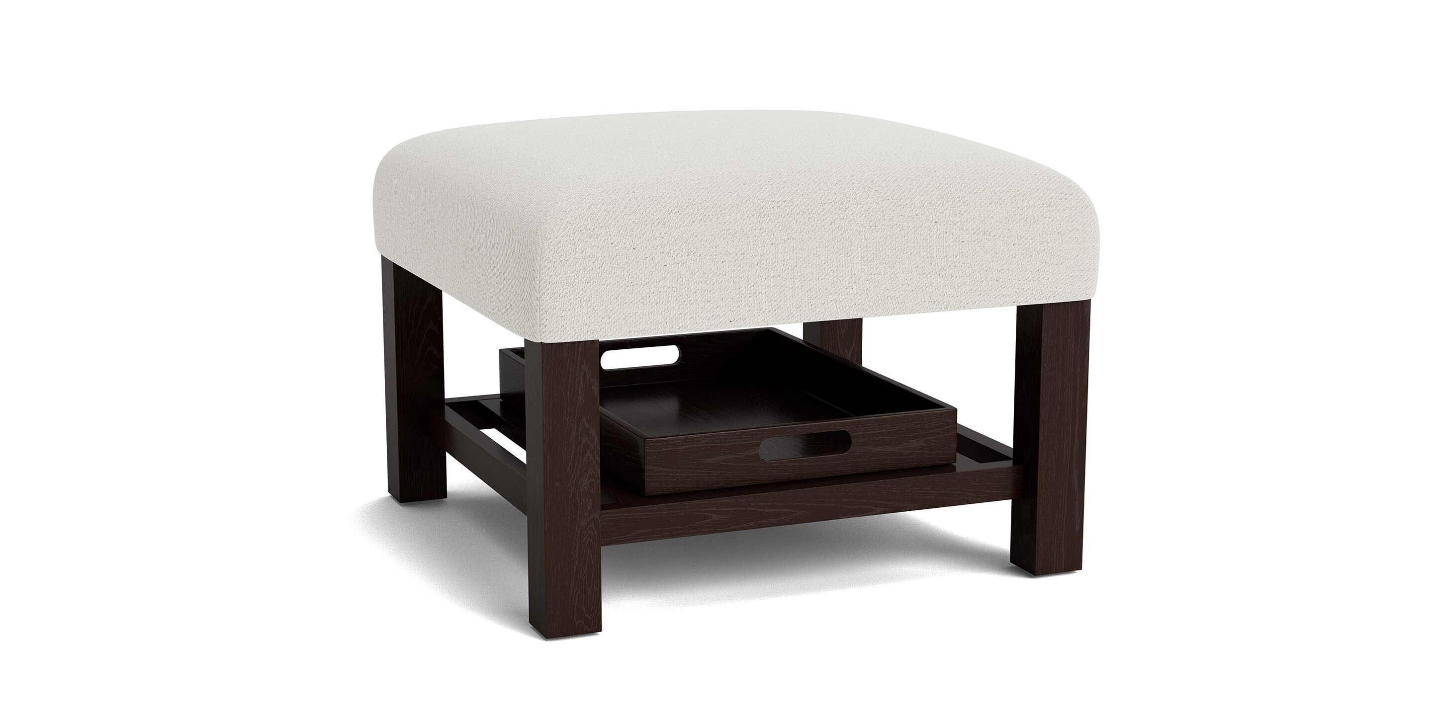 Lori Leather Ottoman with Trays