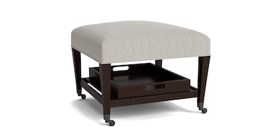Kara Ottoman with Trays and Casters