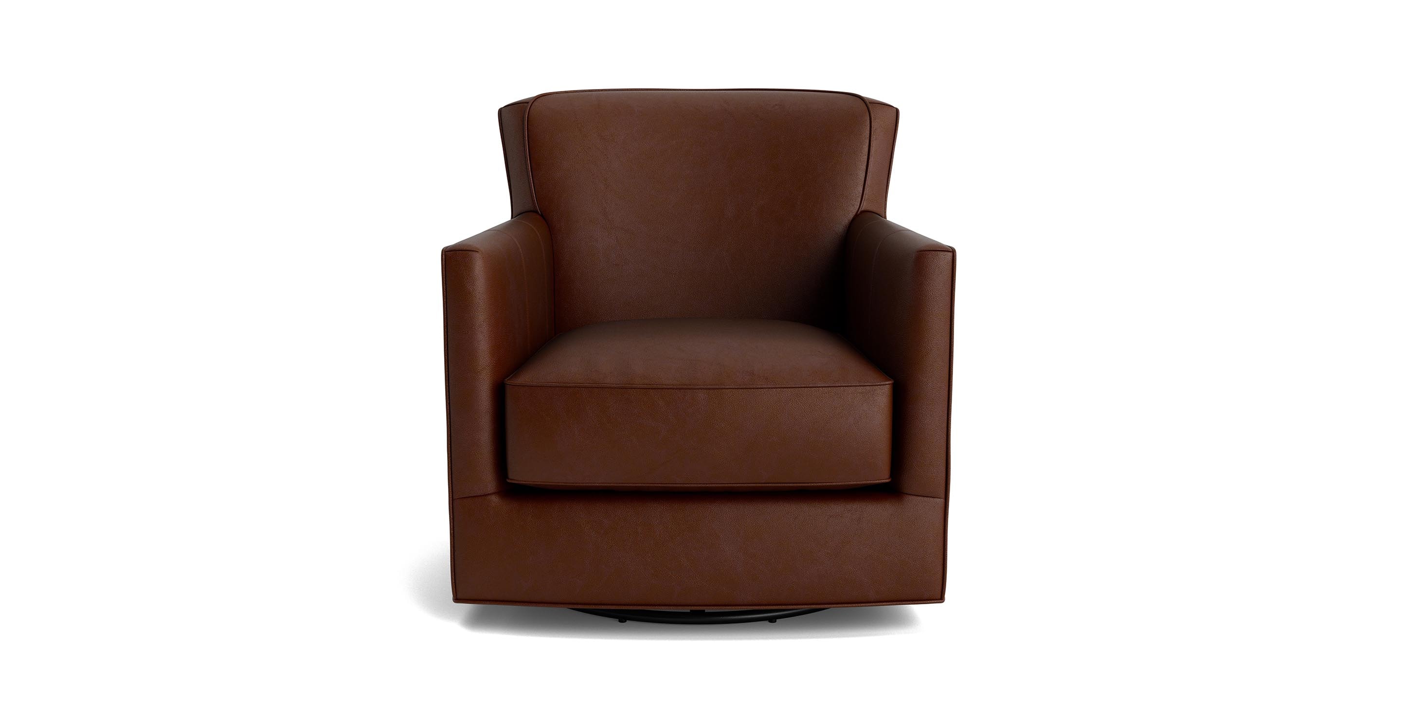 New American Living Leather Thin Track Arm Swivel Chair