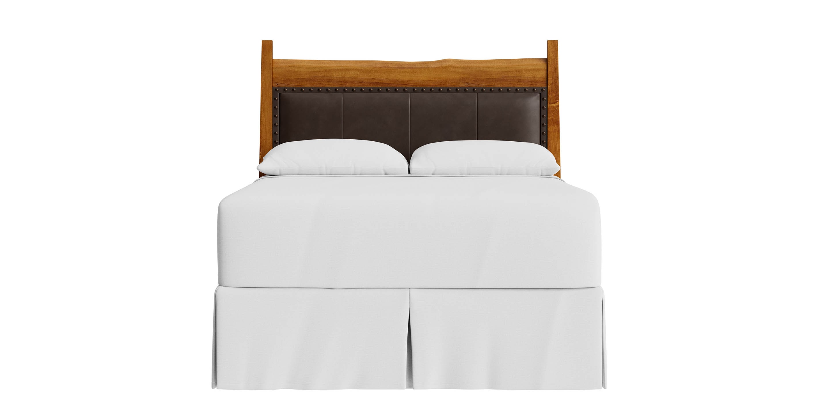 Heritage Live Edge Leather Upholstered Headboard - Thumbnail 2