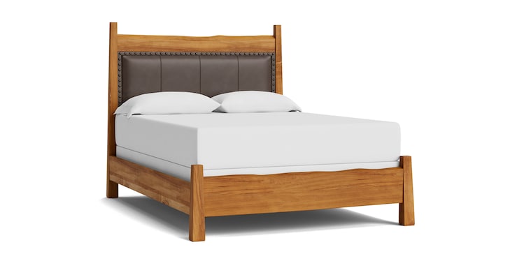 Maple Queen Live Edge Leather Bed image number 0