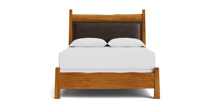 Maple Queen Live Edge Leather Bed image number 6