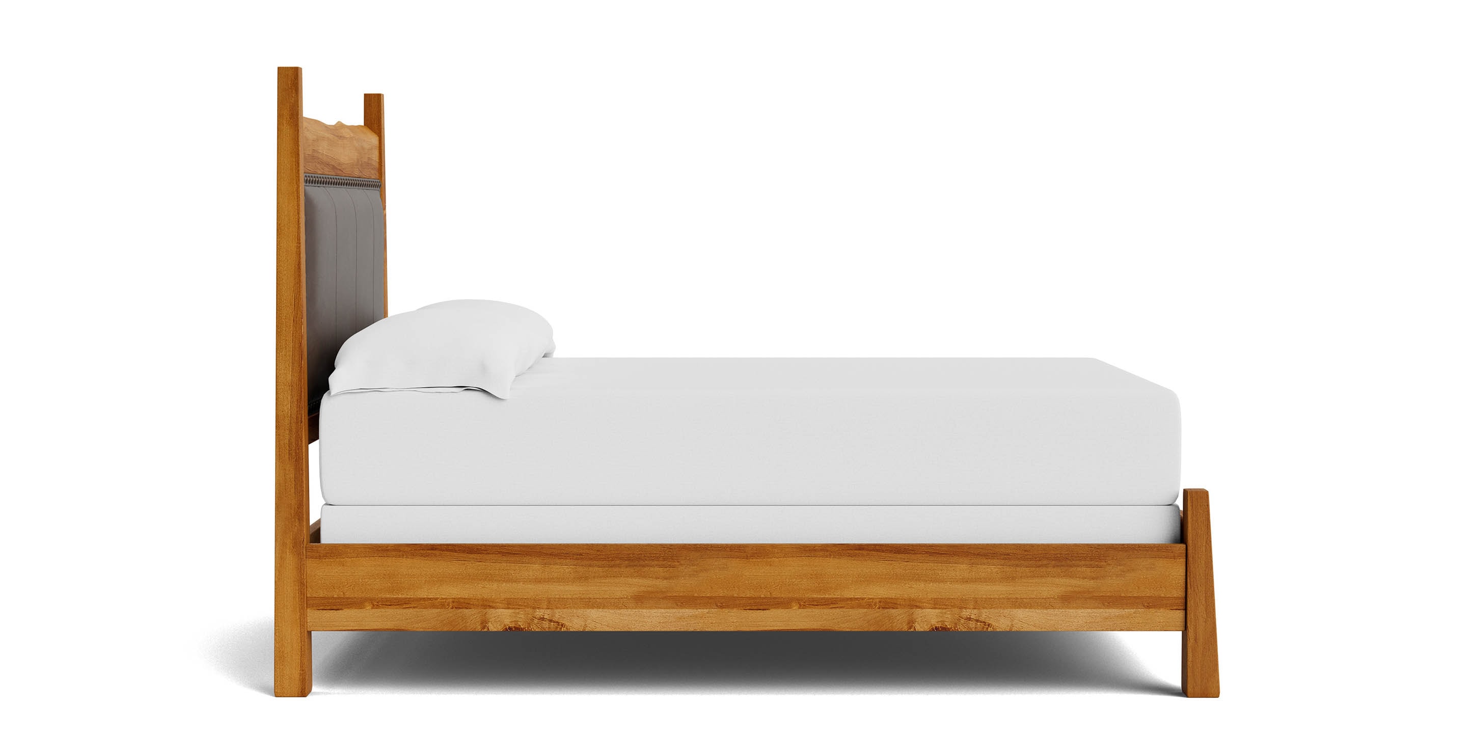 Heritage Live Edge Leather Upholstered Bed - Thumbnail 4
