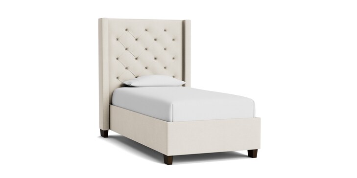 Tufted Twin Winged Storage Bed image number 0