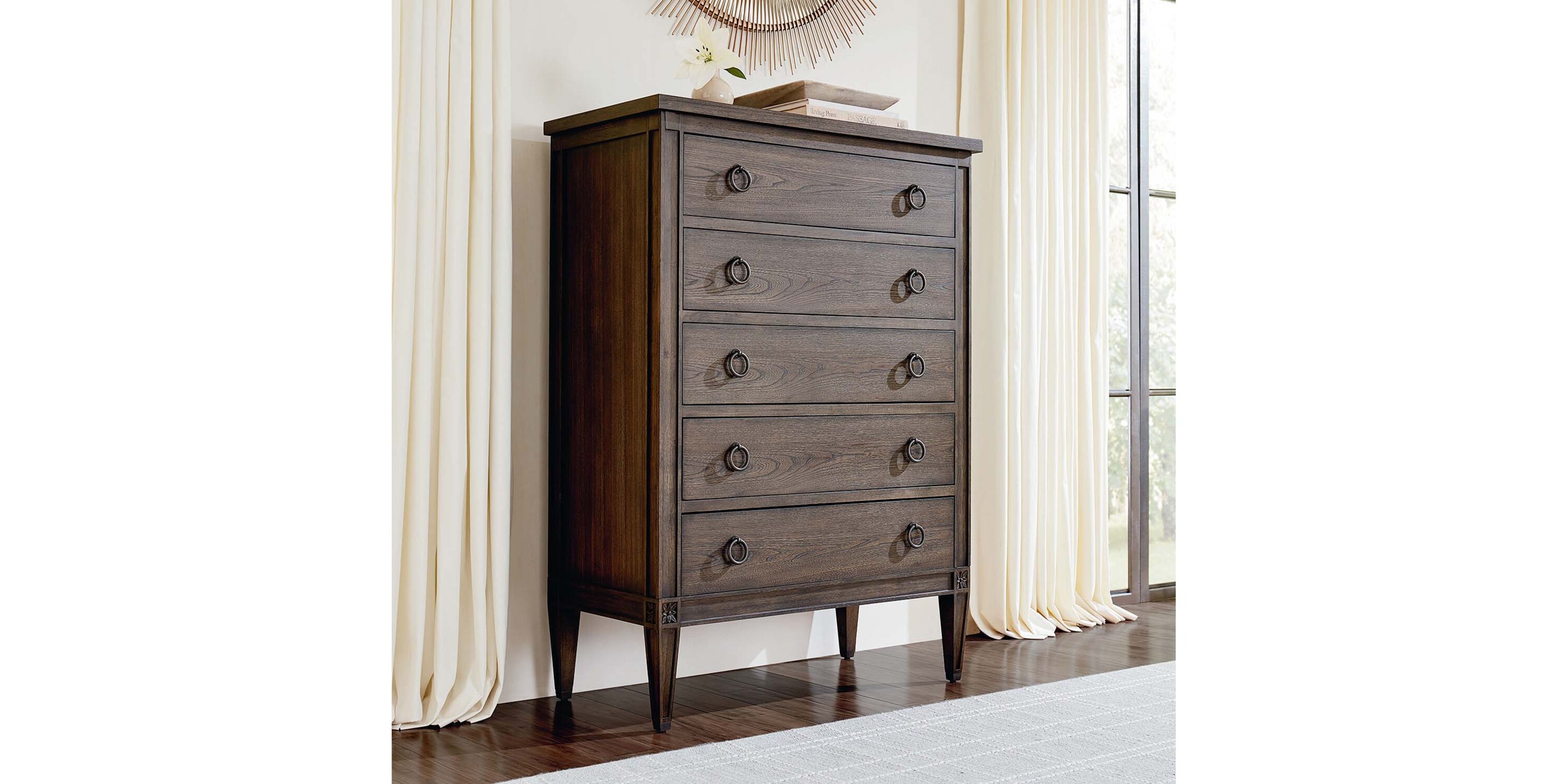 Charlotte 5 Drawer Chest of Drawers in Grey Farmhouse Shiplap main image 0