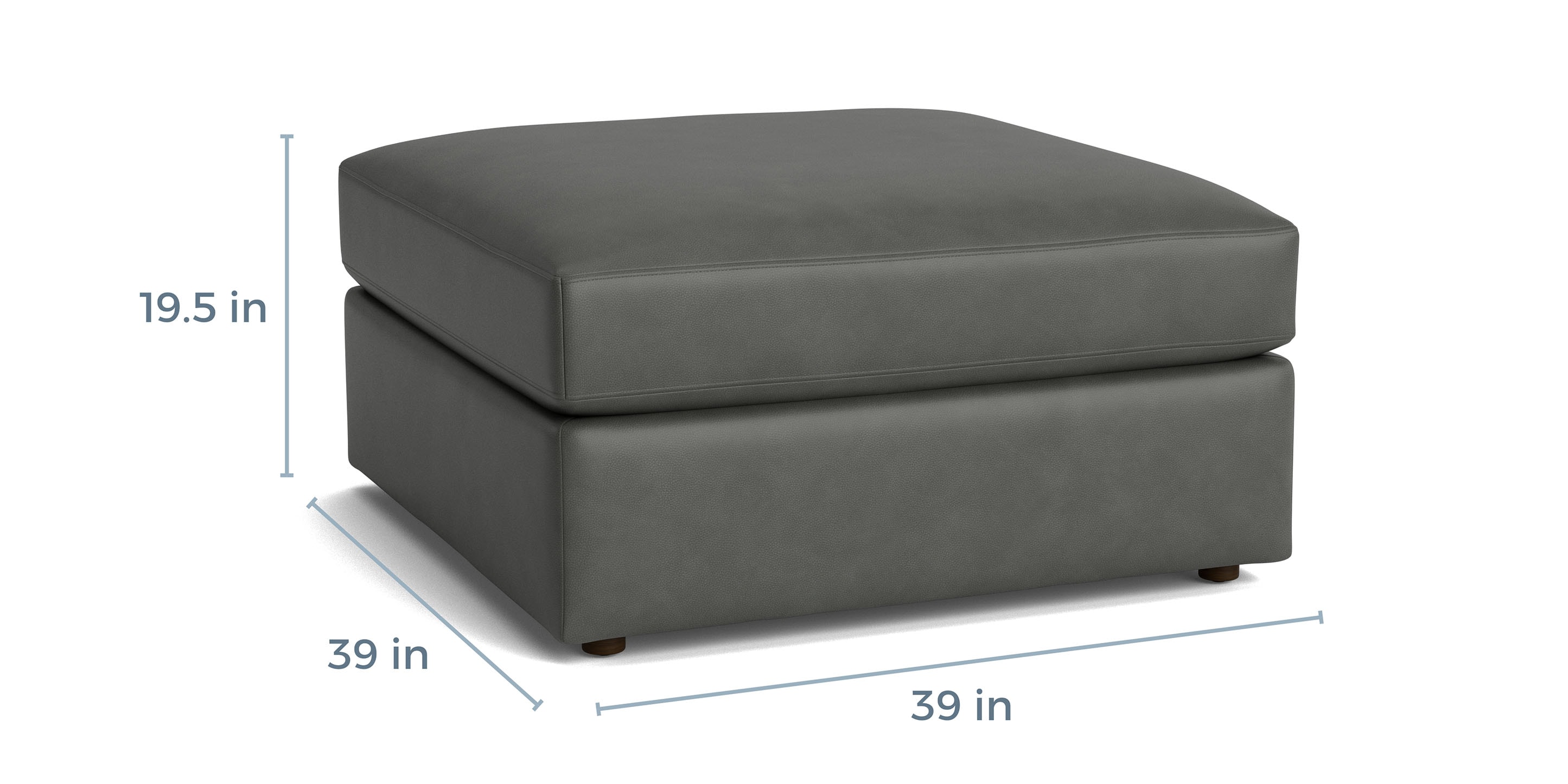 Beckham Leather Ottoman - Thumbnail 3