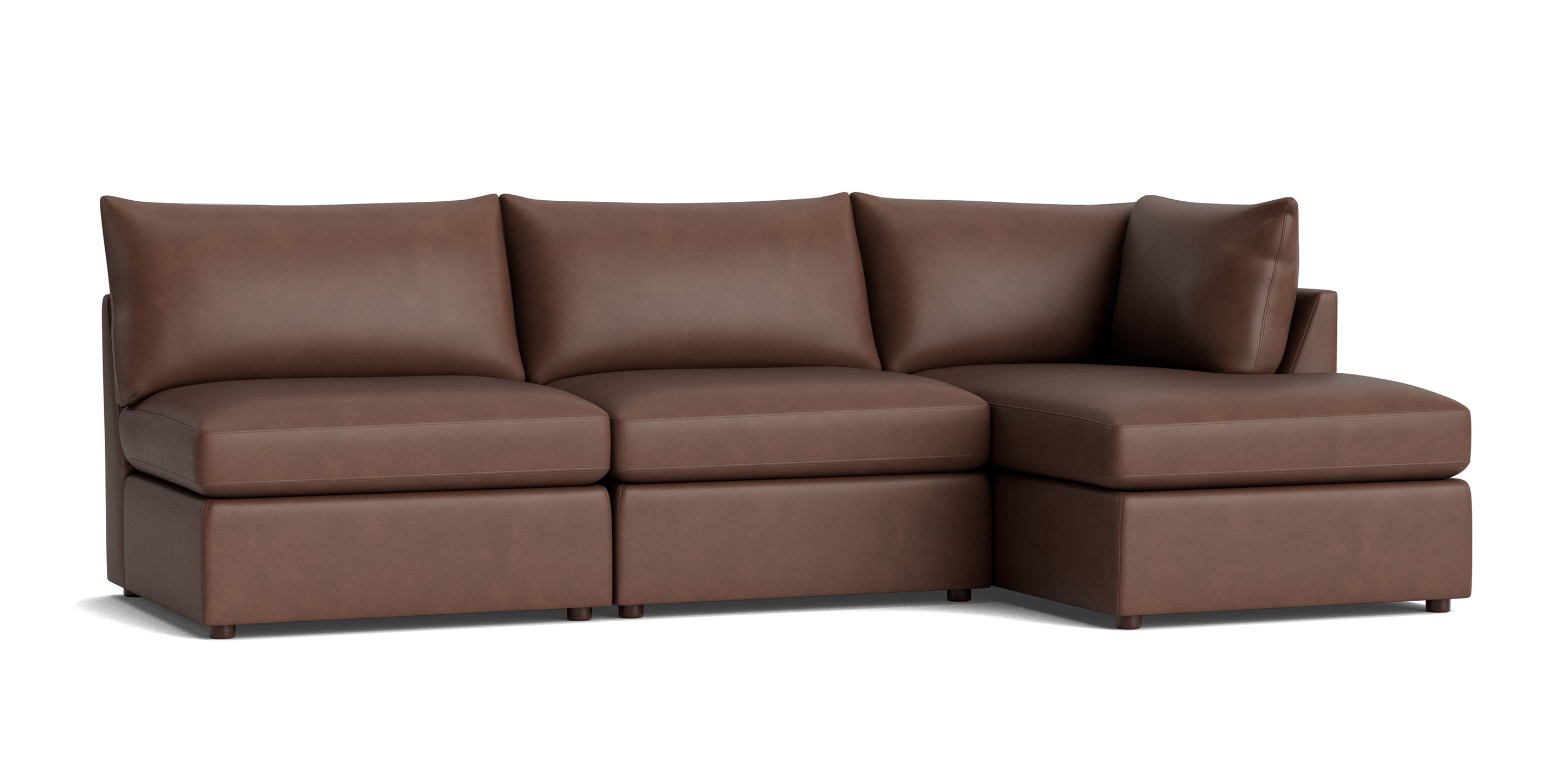 Beckham Leather Modular Chaise Sectional Sofa