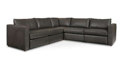 Beckham Motion Leather Wide Arm L-Shaped Reclining Sectional
