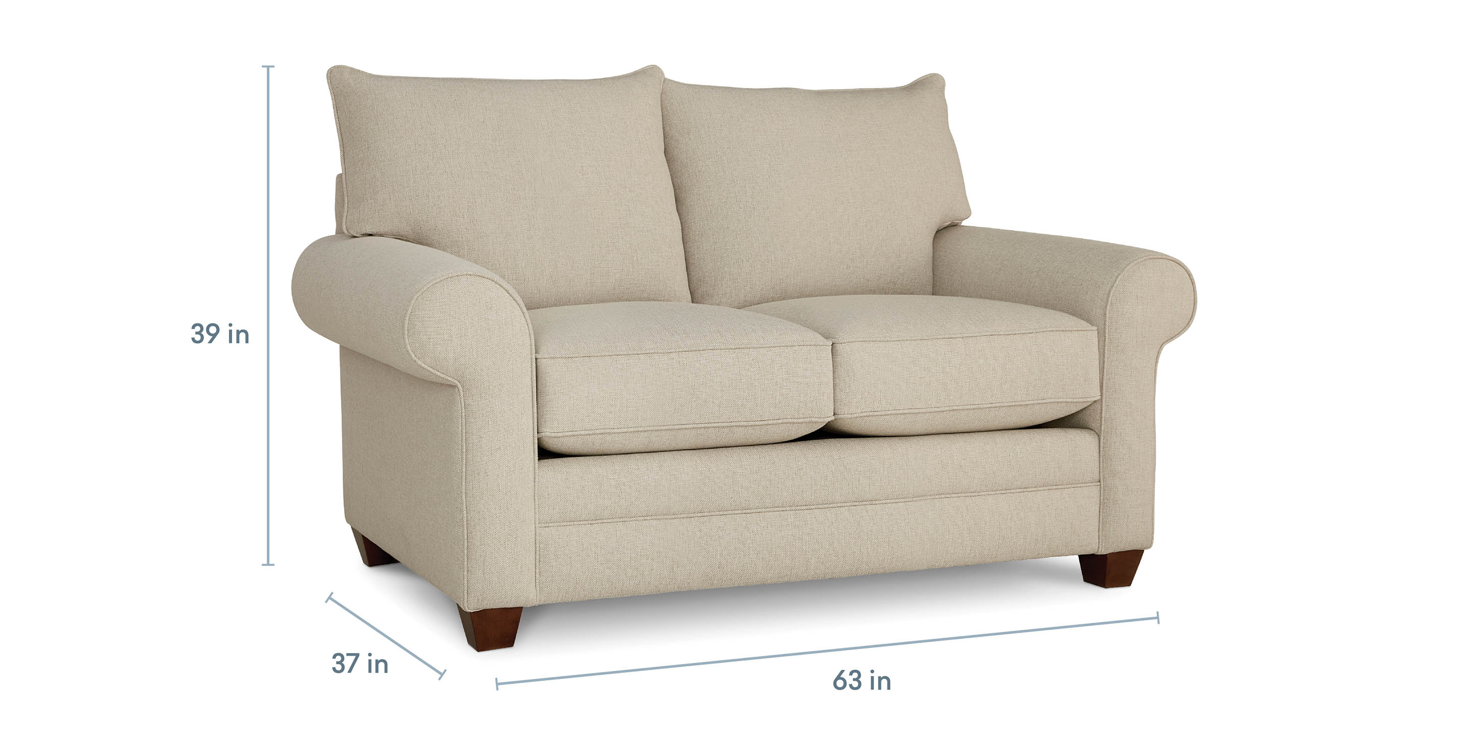 Alexander Roll Arm Loveseat - Thumbnail 3