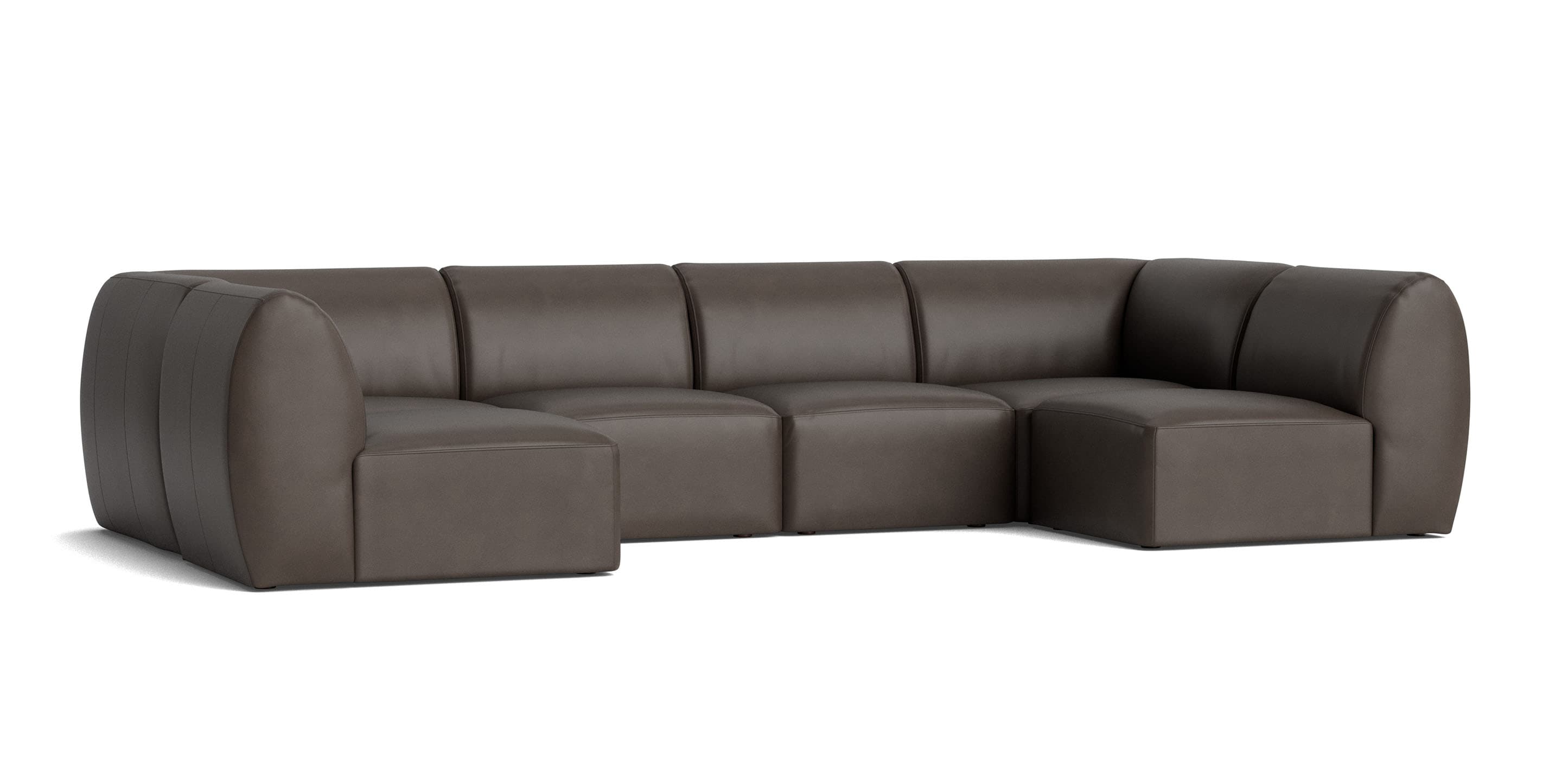 Clyde Leather Modular U-Shaped Sectional - Thumbnail 2