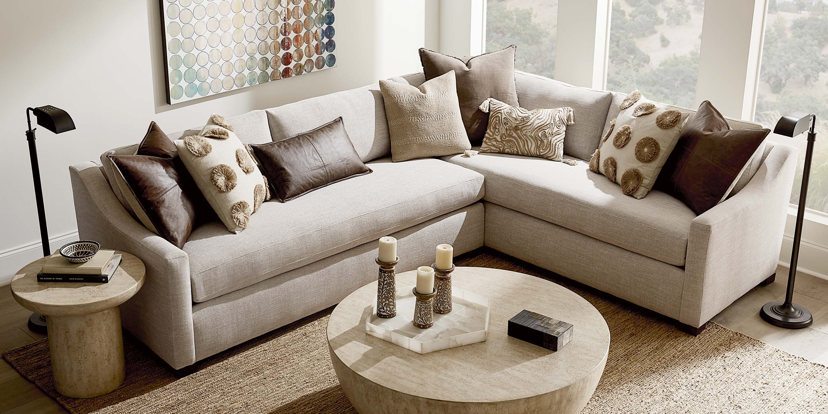 Oliver Slope Arm L-Shaped Sectional