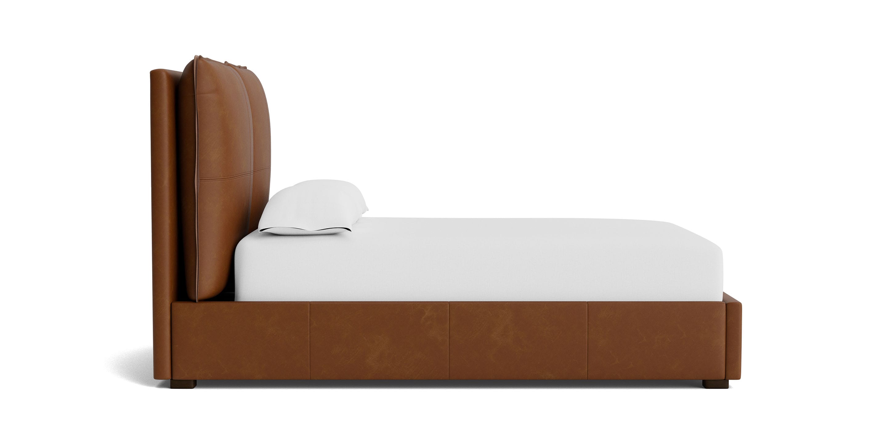 Greer Leather Upholstered Platform Bed - Thumbnail 2