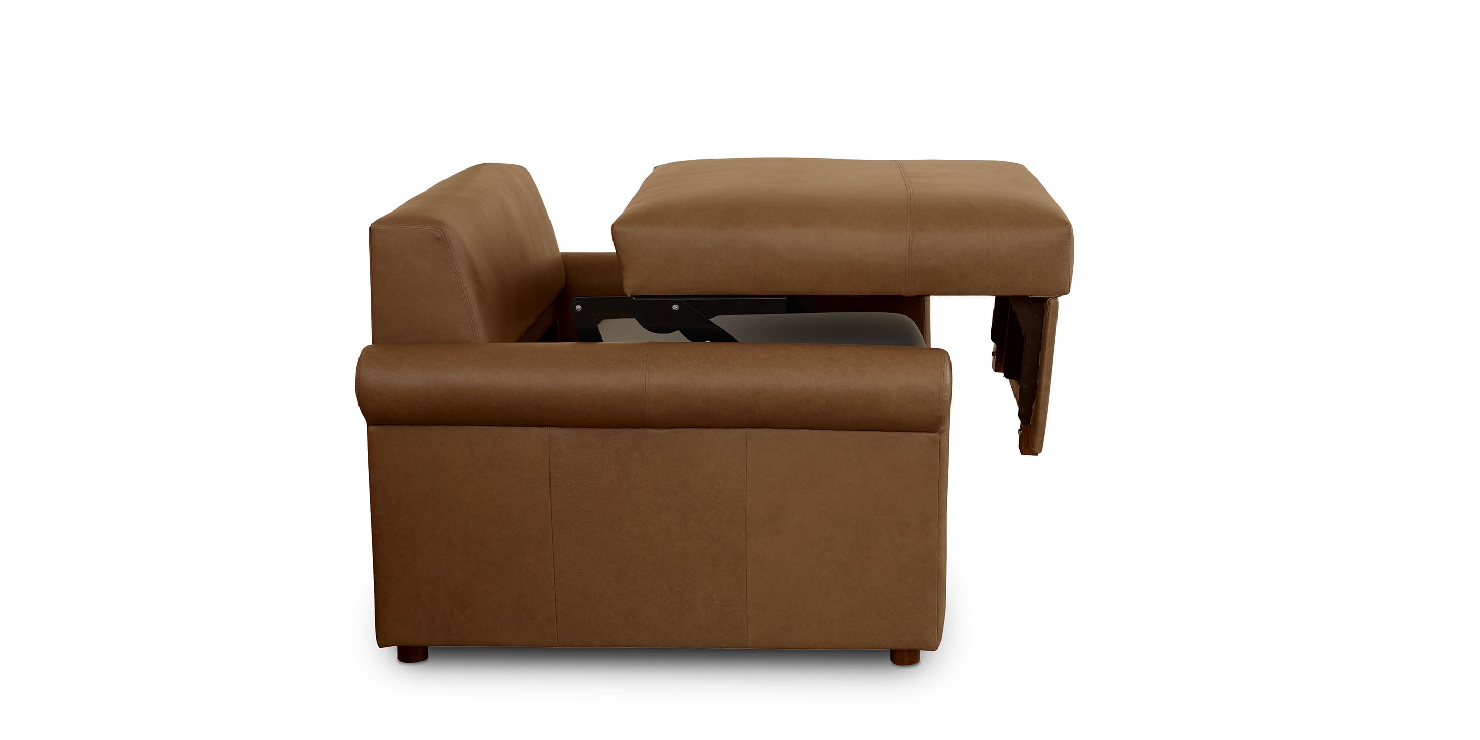 Z4 Leather Roll Arm Twin Sleeper Chair | Bassett Furniture