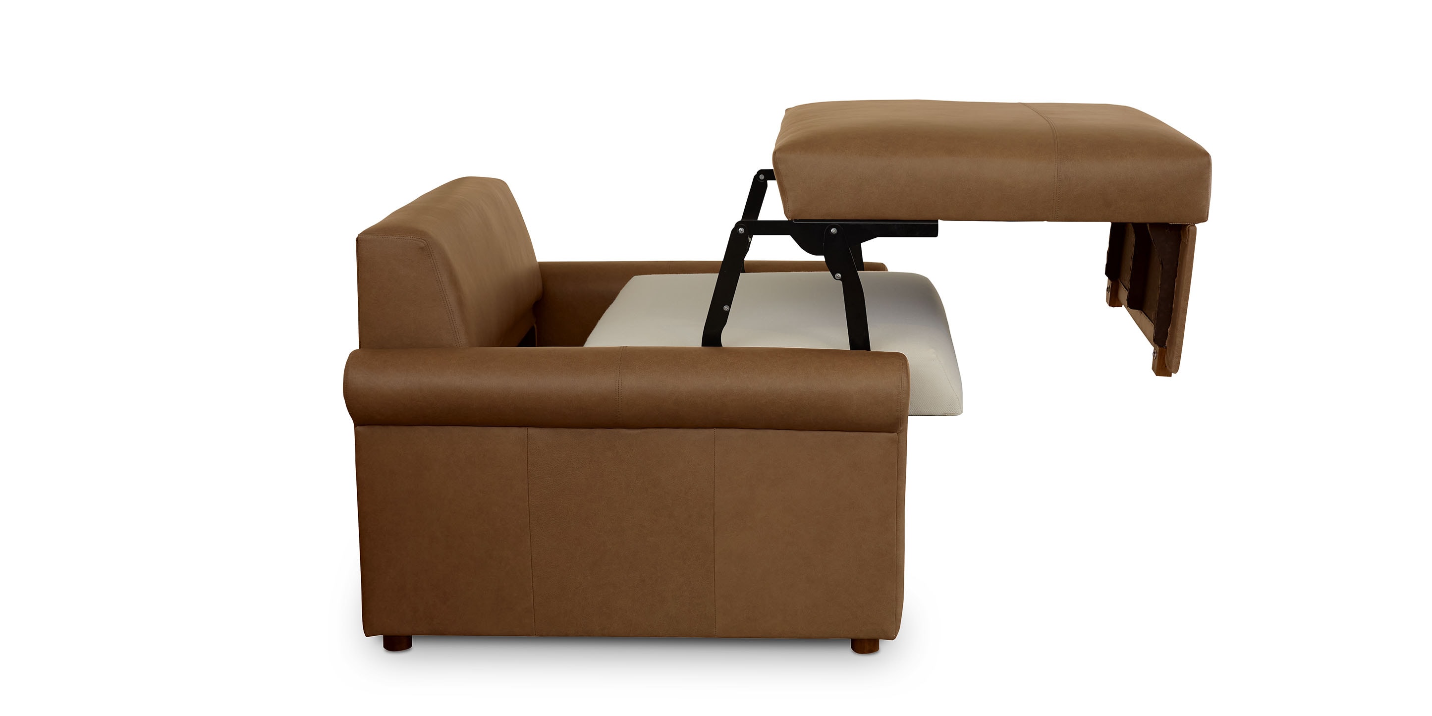 Z4 Leather Roll Arm Twin Sleeper Chair | Bassett Furniture