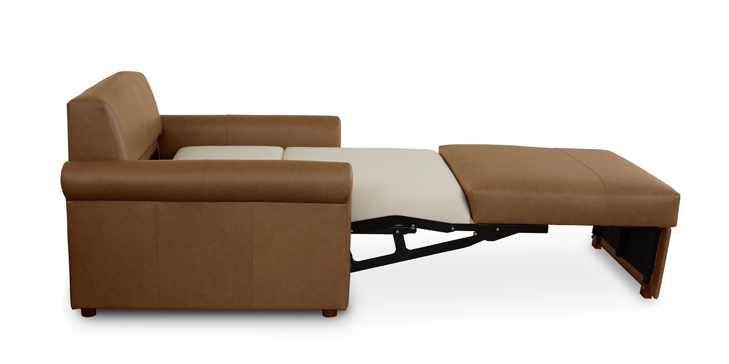 Z4 Leather Roll Arm Twin Sleeper Chair - Thumbnail 5