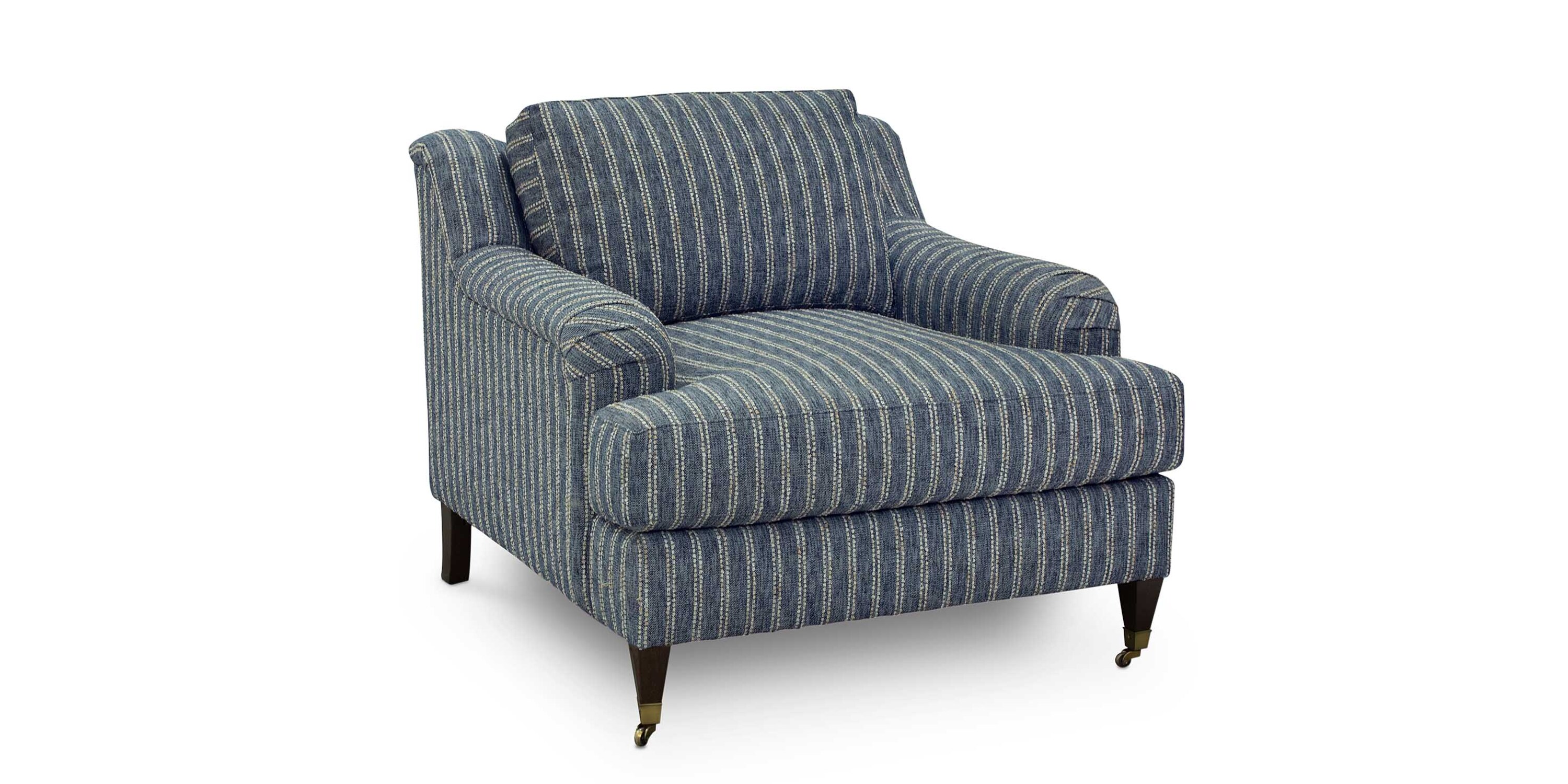Stockten Indigo English Arm Chair with Casters | Bassett Furniture