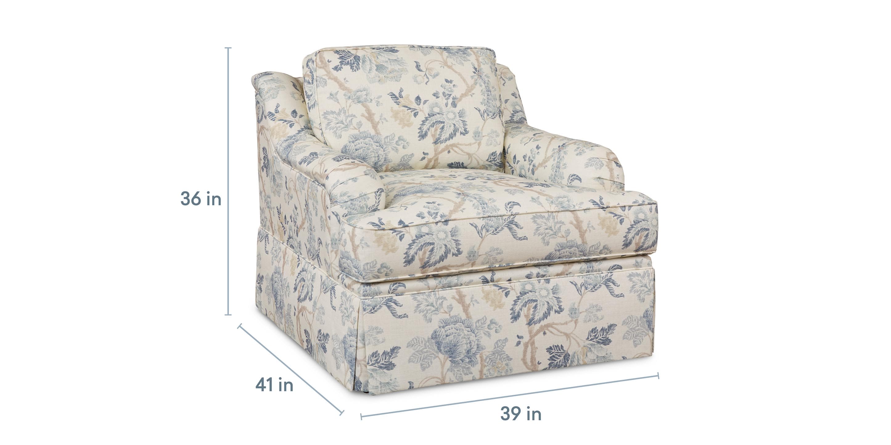 Stockten English Arm Skirted Chair - Thumbnail 5