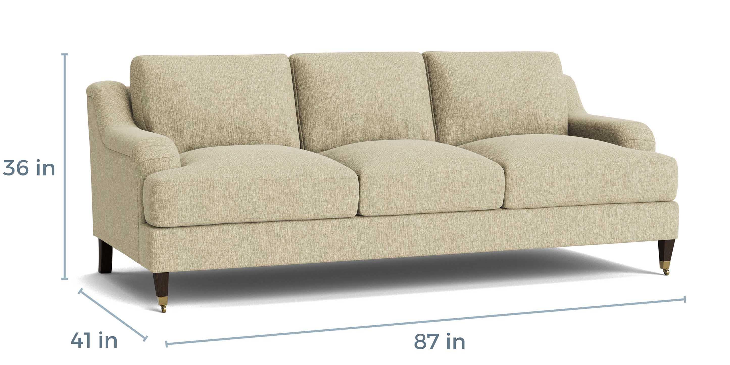 Stockten English Arm Sofa with Casters - Thumbnail 5