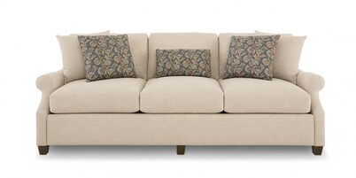 Audrey Roll Arm Sofa with Accent Pillows