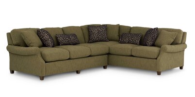 Audrey Roll Arm Sectional with Accent Pillows