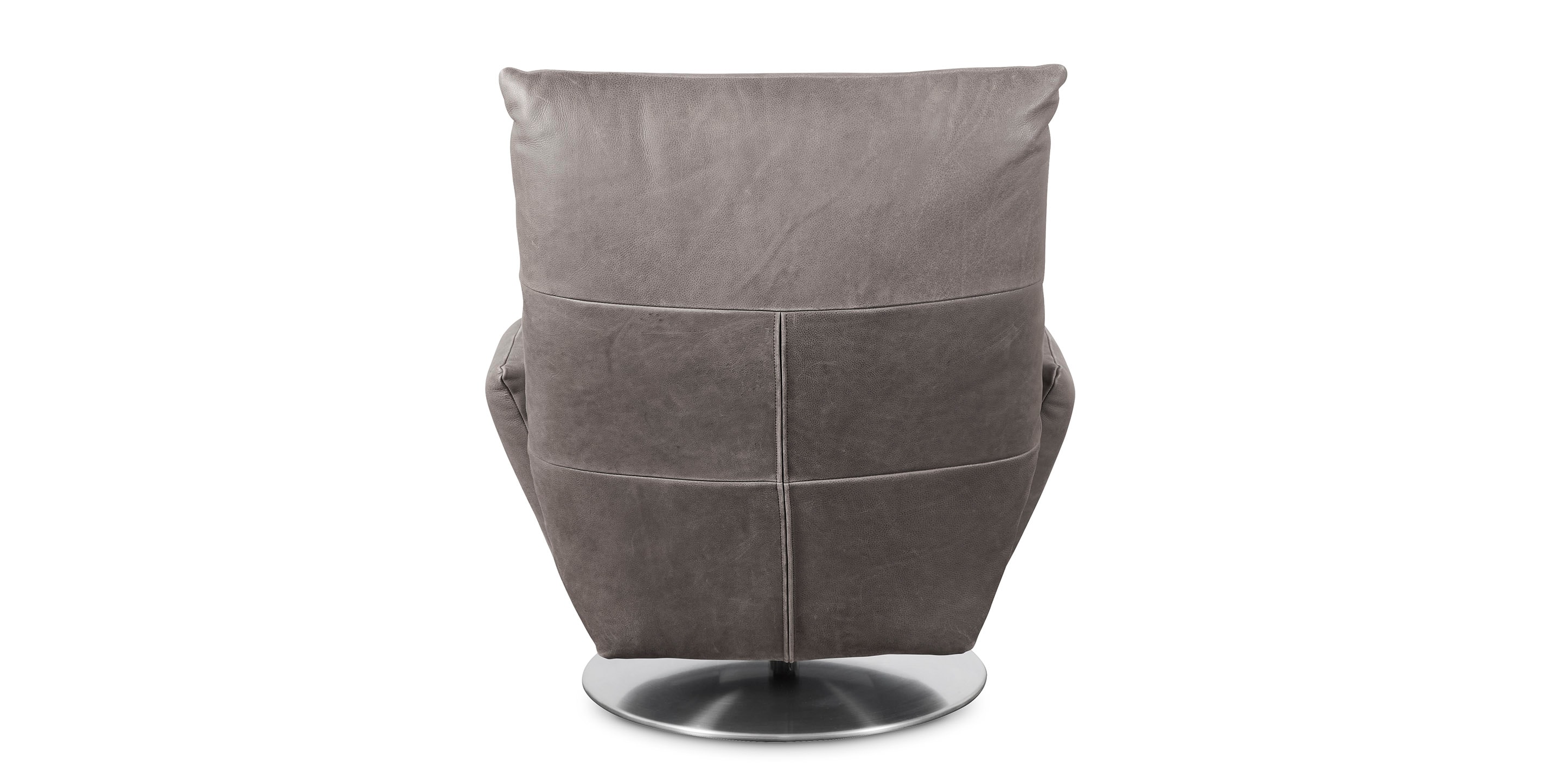 Ranlo Leather Swivel Arm Chair - Thumbnail 4