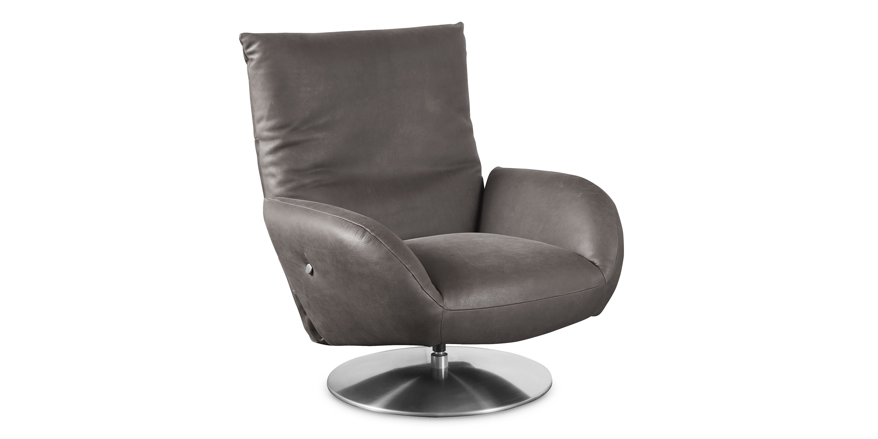 Ranlo and Dunn leather swivel recliner and ottomans
