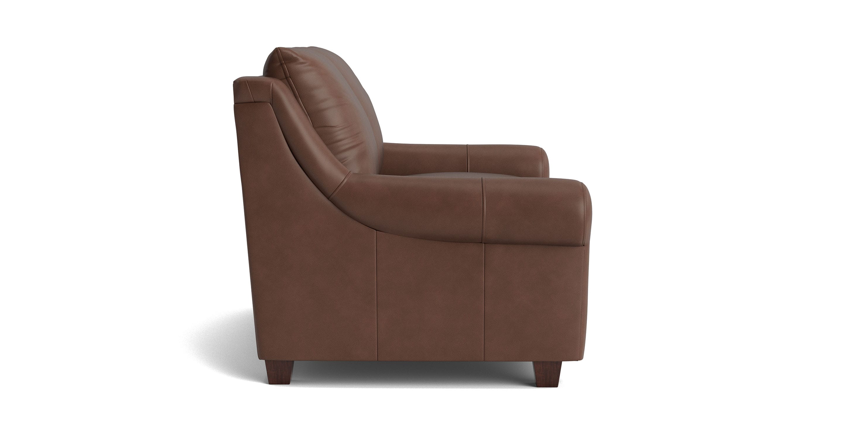 Ellery Leather Roll Arm Loveseat - Thumbnail 3