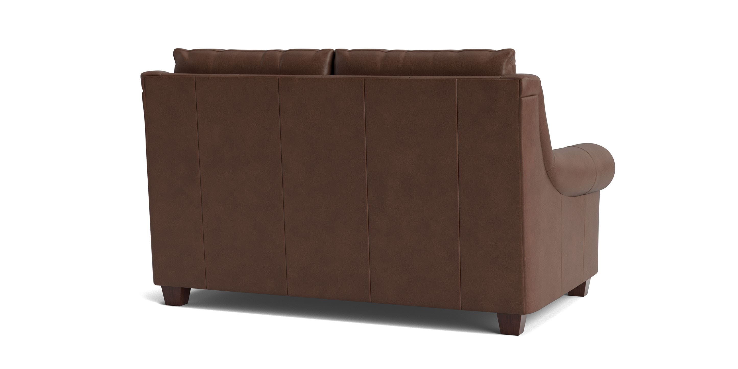 Ellery Leather Roll Arm Loveseat - Thumbnail 4