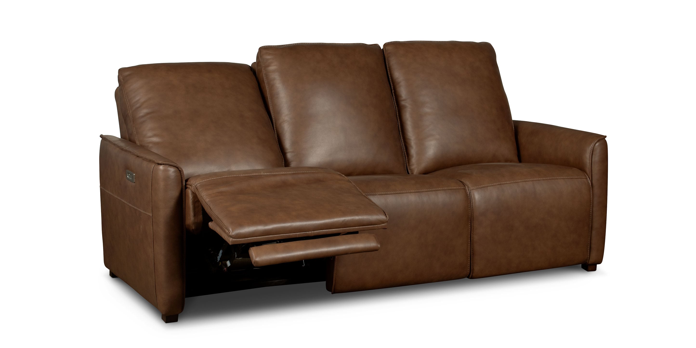 Everett Leather Reclining Sofa - Thumbnail 2
