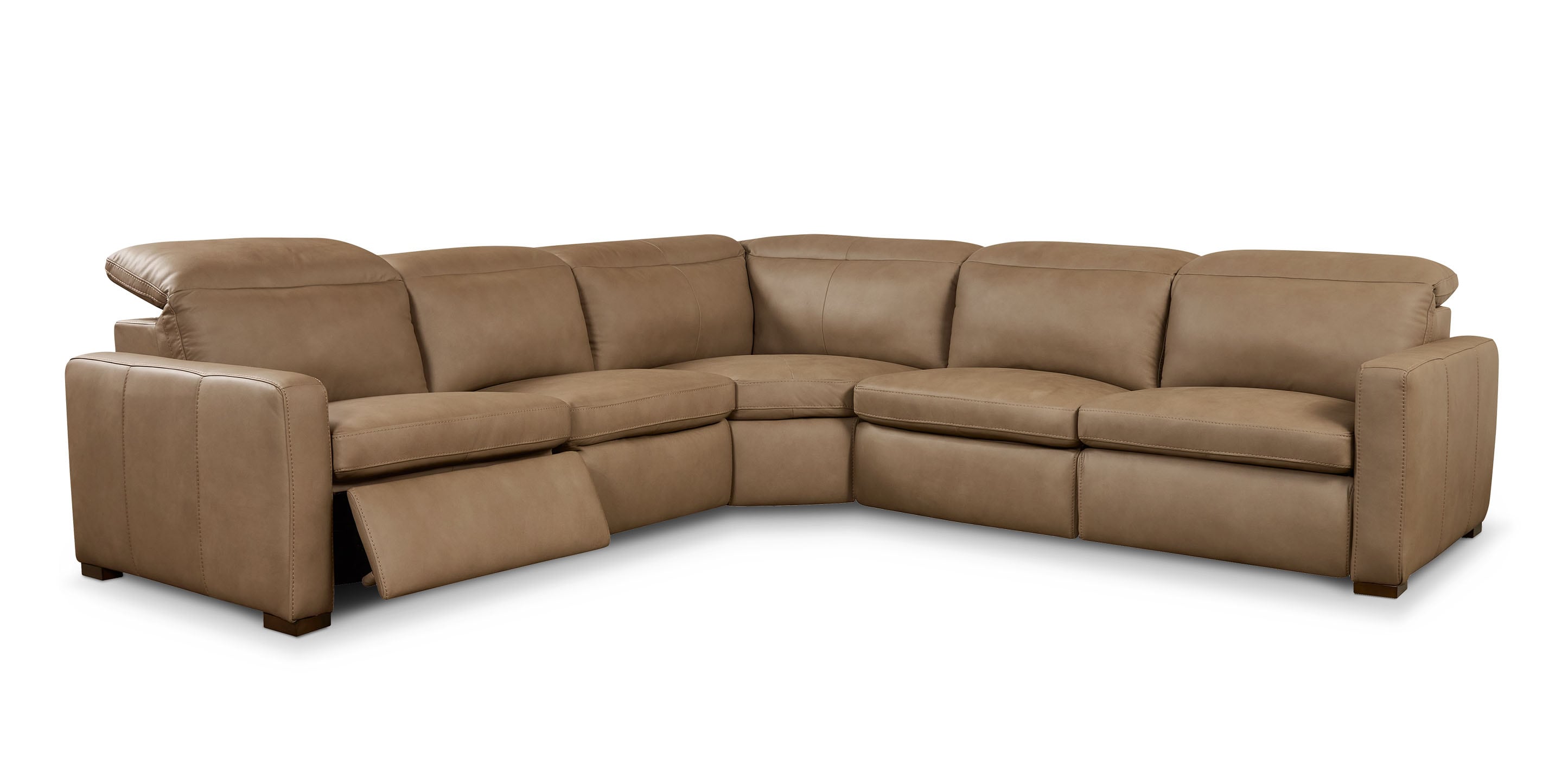 Caswell Leather Power Reclining L-Shaped Sectional - Thumbnail 5