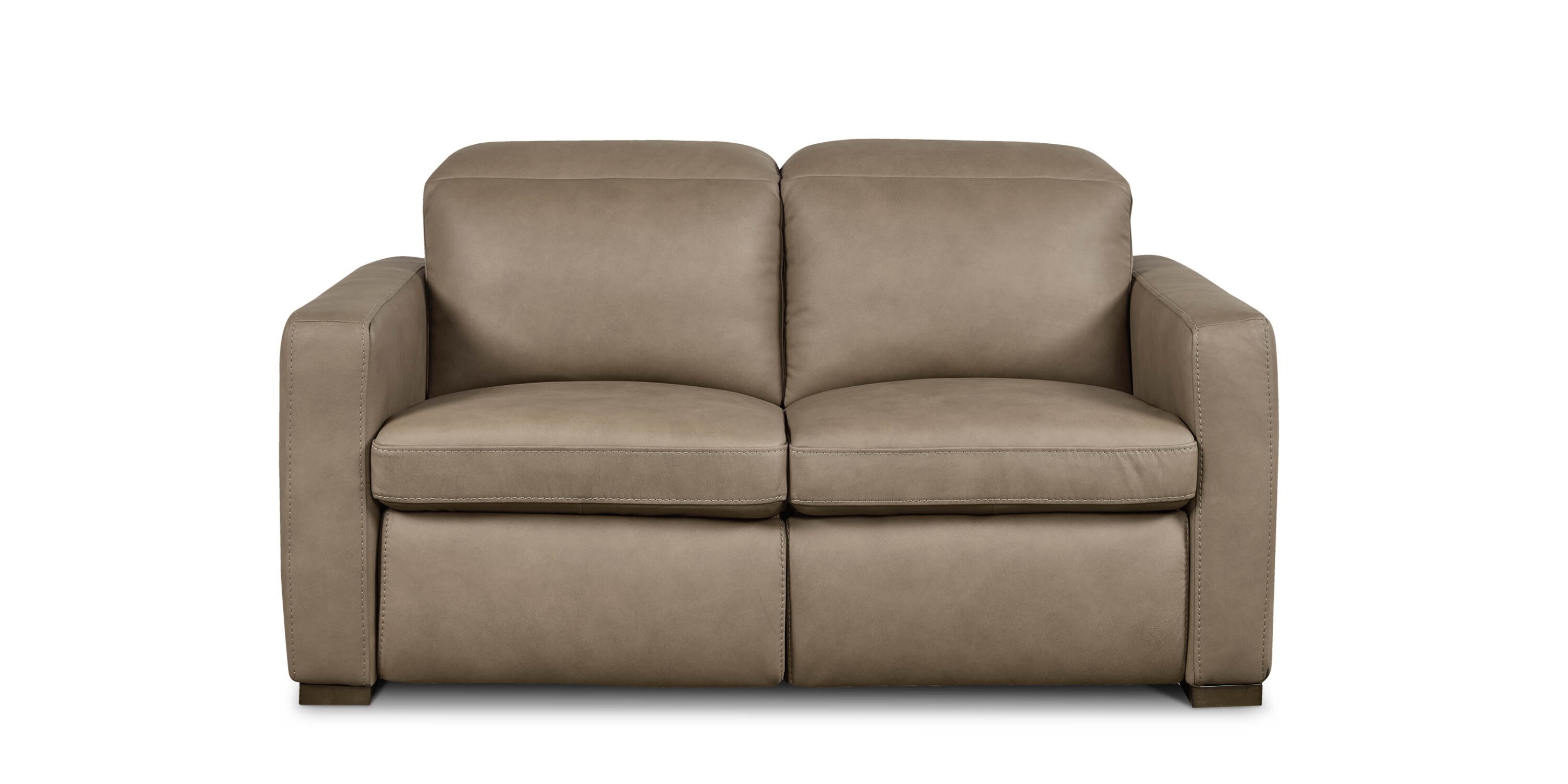Caswell Leather Power Reclining Loveseat shown from the front view on a neutral background.
